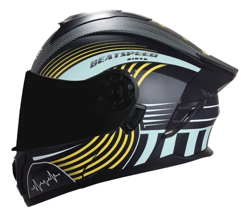 Foto 2 pulgar | Casco para Motociclista Edge Mediano Negro Abatible