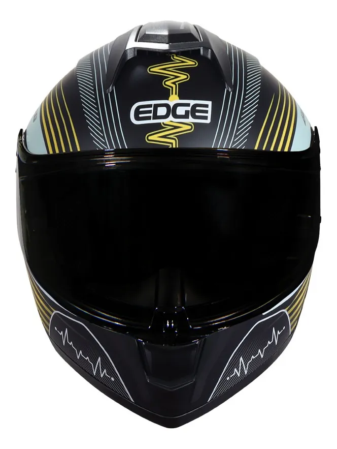 Foto 3 pulgar | Casco para Motociclista Edge Mediano Negro Abatible