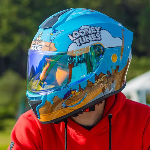 Foto 4 pulgar | Casco para Motociclista Looney Tunes Corre Caminos Cert Dot