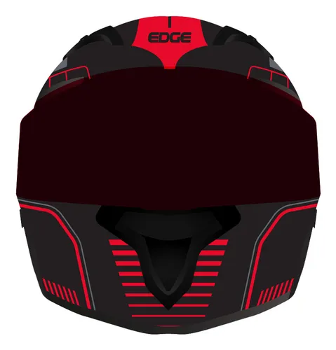 Foto 3 pulgar | Casco para Motociclista Edge Mediano Negro Abatible