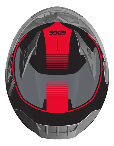 Foto 4 pulgar | Casco para Motociclista Edge Mediano Negro Abatible