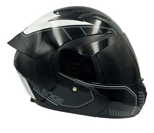 Foto 2 pulgar | Casco para Motociclista Edge Grande Negro Abatible