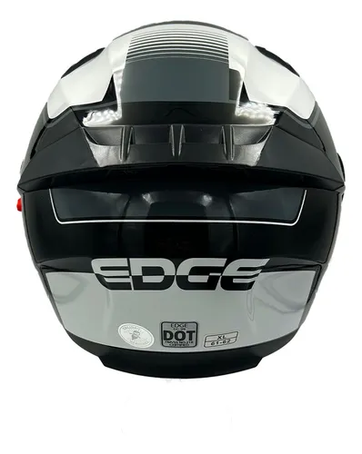 Foto 4 pulgar | Casco para Motociclista Edge Grande Negro Abatible