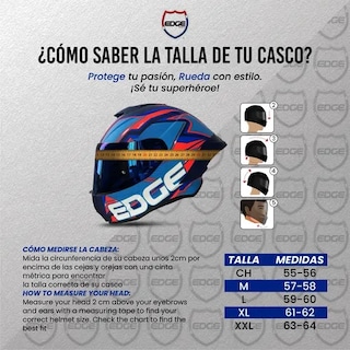 Foto 3 | Casco para Motociclista Edge Spyder