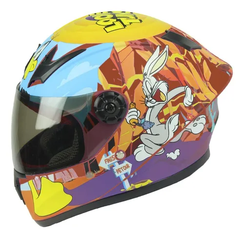 Casco Niño Integral Looney Tunes Certificado Dot Y Ece 2206