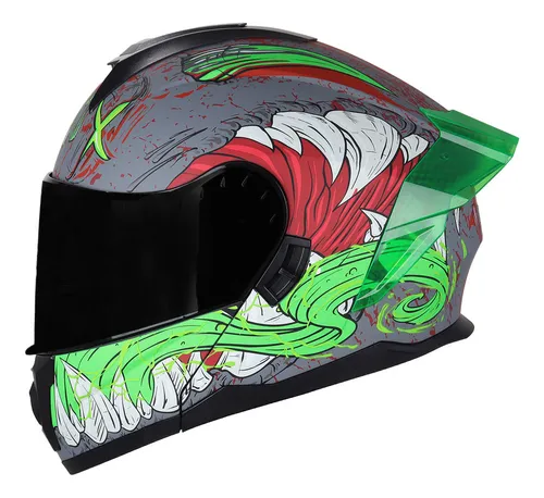 Foto 3 pulgar | Casco para Motociclista Grande Multicolor Abatible