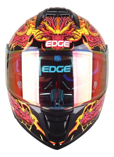 Foto 3 pulgar | Casco Para Moto Dragon Rojo Abatible Dot/ece Con Luz Led