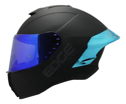 Foto 1 | Casco Para Moto Integral Edge Negro Y Azul Dot/ece
