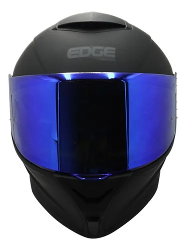 Foto 3 pulgar | Casco Para Moto Integral Edge Negro Y Azul Dot/ece
