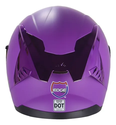 Foto 4 pulgar | Casco Para Moto Integral Morado Mate Edge Dot
