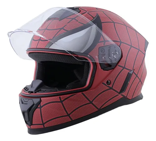 Foto 3 pulgar | Casco Para Moto Spiderman Juvenil Dot/ece