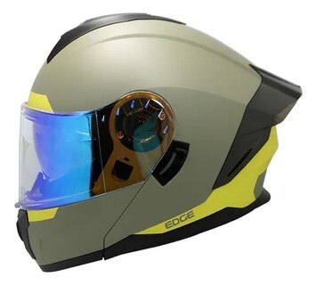 Foto 1 | Casco Para Moto Verde Abatible Edge Dot/ece Luz Led Doble Visor