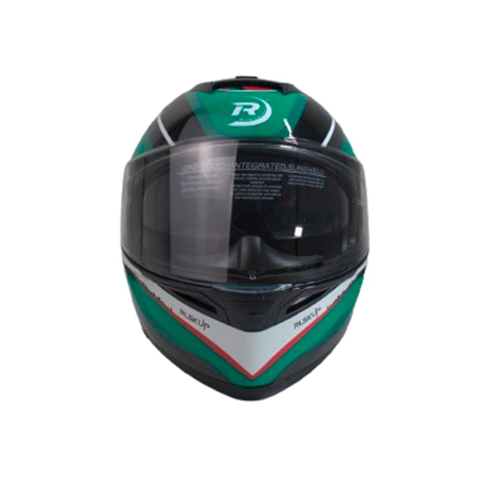 Foto 4 pulgar | Casco Abatible Para Moto Rasen, Verde Y Negro Con Lentes Certificación Dot Verde