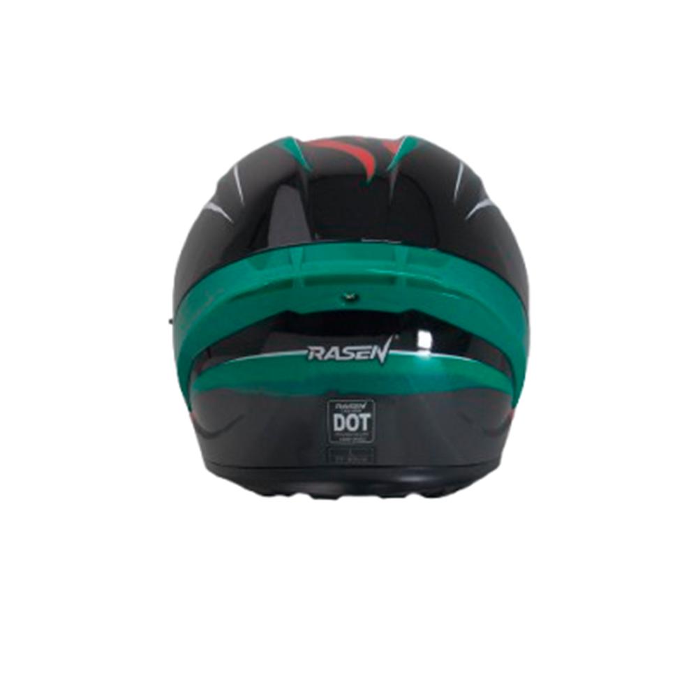 Foto 5 pulgar | Casco Abatible Para Moto Rasen, Verde Y Negro Con Lentes Certificación Dot Verde