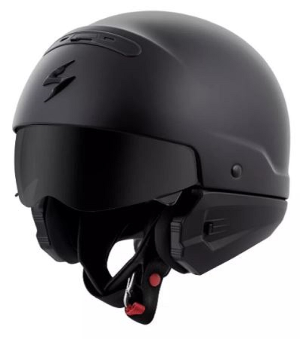 Foto 3 pulgar | Casco Scorpion Exo Covert Negro Mate Chopper