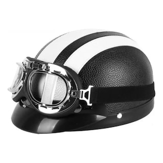 Foto 1 | Casco Para Moto Con Gogles Vintage Eo Safe Imports Esi-19096 Blanco