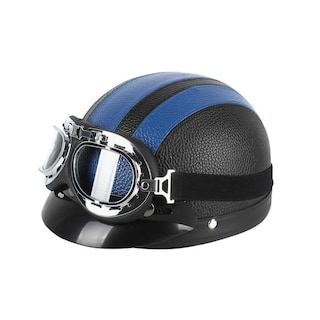 Foto 1 | Casco Para Moto Vintage Con Gogles Eo Safe Imports Esi-19095azul