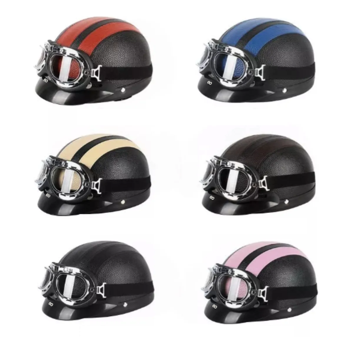 Foto 5 pulgar | Casco Para Moto Vintage Con Gogles Eo Safe Imports Esi-19098 Rojo