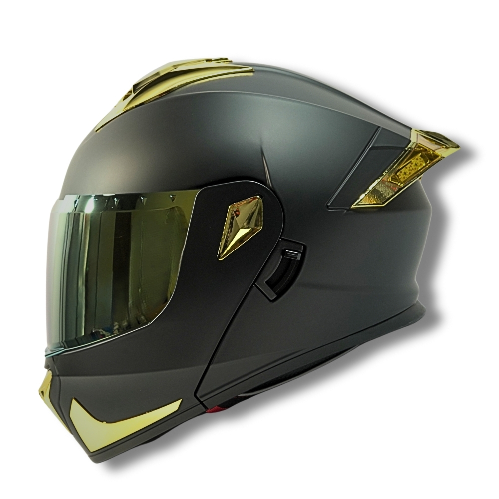 Foto 5 pulgar | Casco 2w Abatible Fury Negro Mate Con Led L