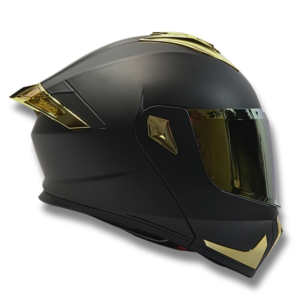 Foto 6 pulgar | Casco 2w Abatible Fury Negro Mate Con Led L
