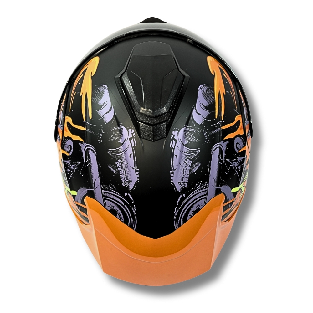 Foto 6 | Casco 2w Abatible Xolo Negro Naranja Xxl
