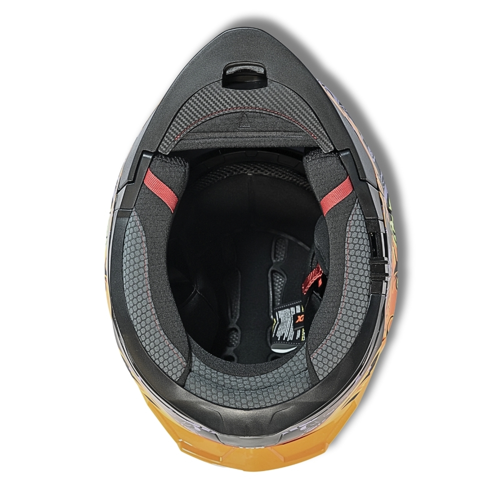 Foto 9 pulgar | Casco 2w Abatible Xolo Negro Naranja Xxl