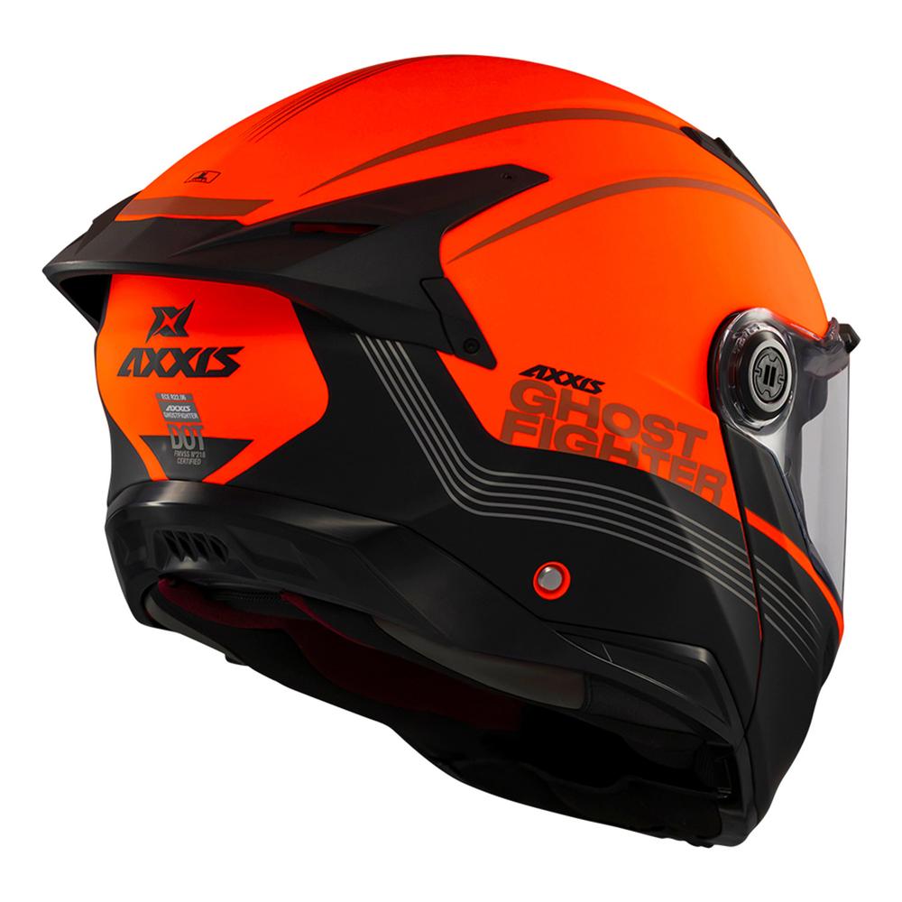 Foto 4 pulgar | Casco Moto Abatible Axxis Lentes Certificado Naranja Talla M Naranja