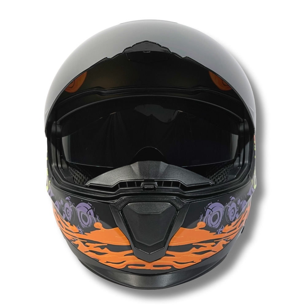 Foto 2 pulgar | Casco 2w Abatible Xolo Negro Naranja L