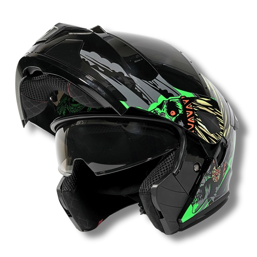 Foto 4 pulgar | Casco 2w Abatible Dakota Negro Con Led M