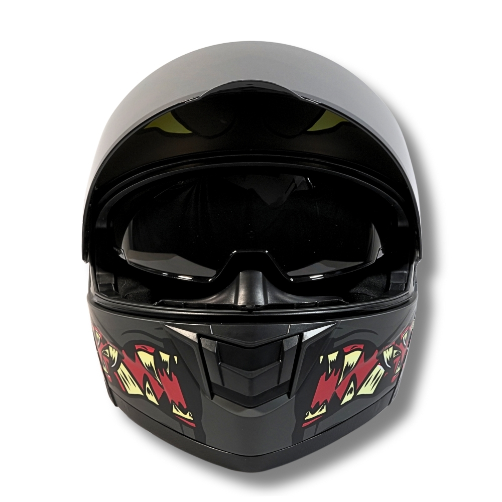 Foto 3 pulgar | Casco 2w Abatible Monster Negro Mate Xl