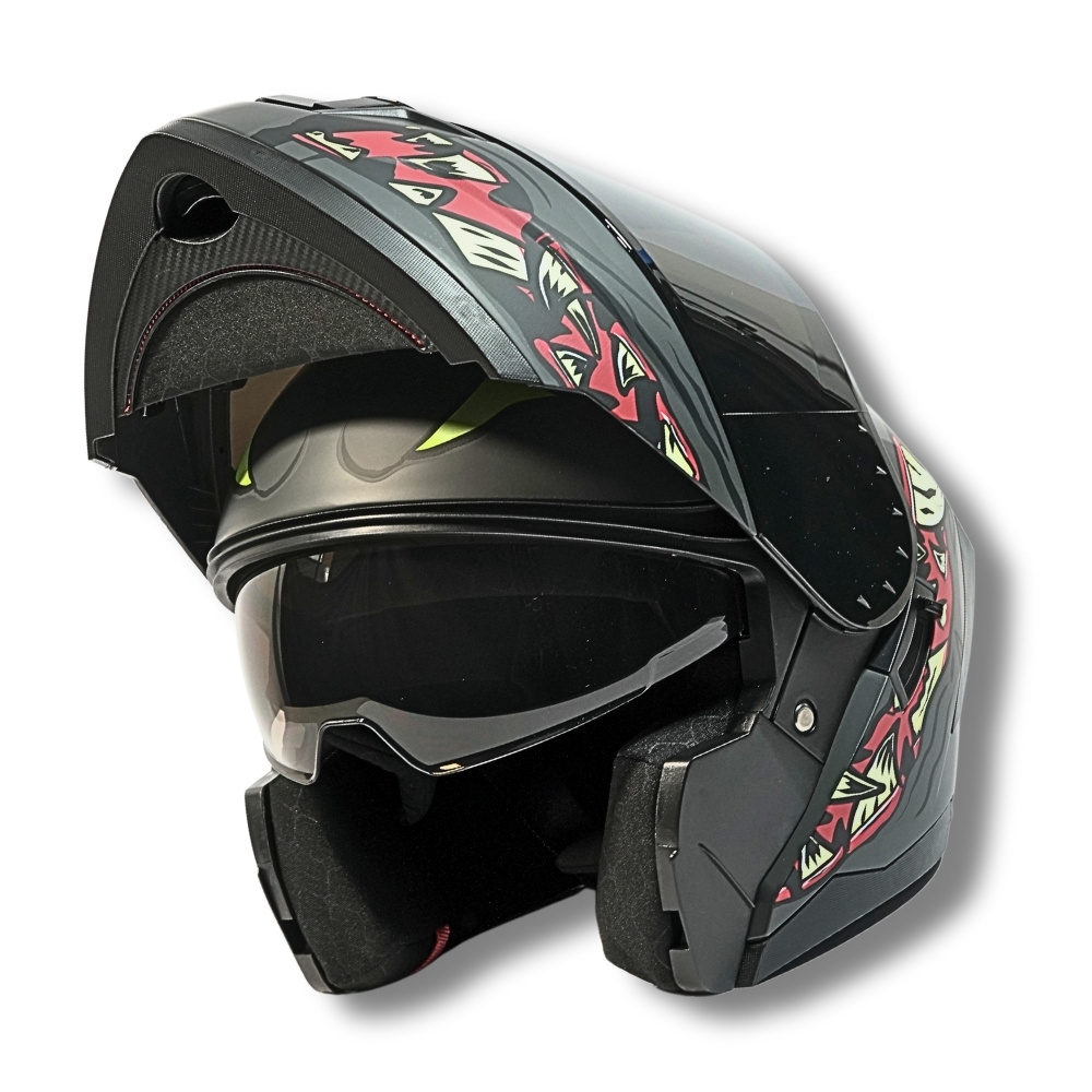 Foto 4 pulgar | Casco 2w Abatible Monster Negro Mate Xl