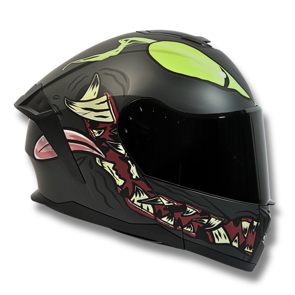Foto 6 pulgar | Casco 2w Abatible Monster Negro Mate Xl