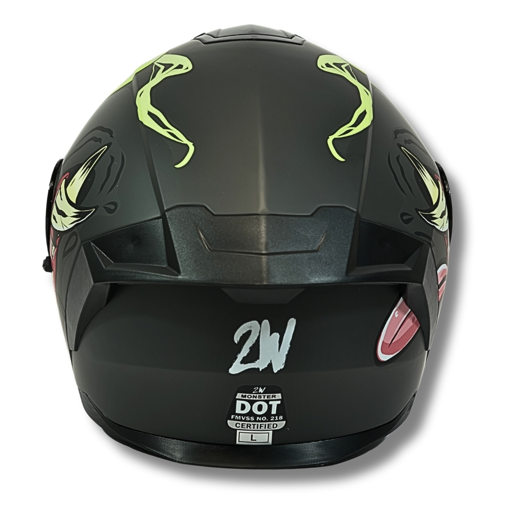 Foto 7 pulgar | Casco 2w Abatible Monster Negro Mate Xl