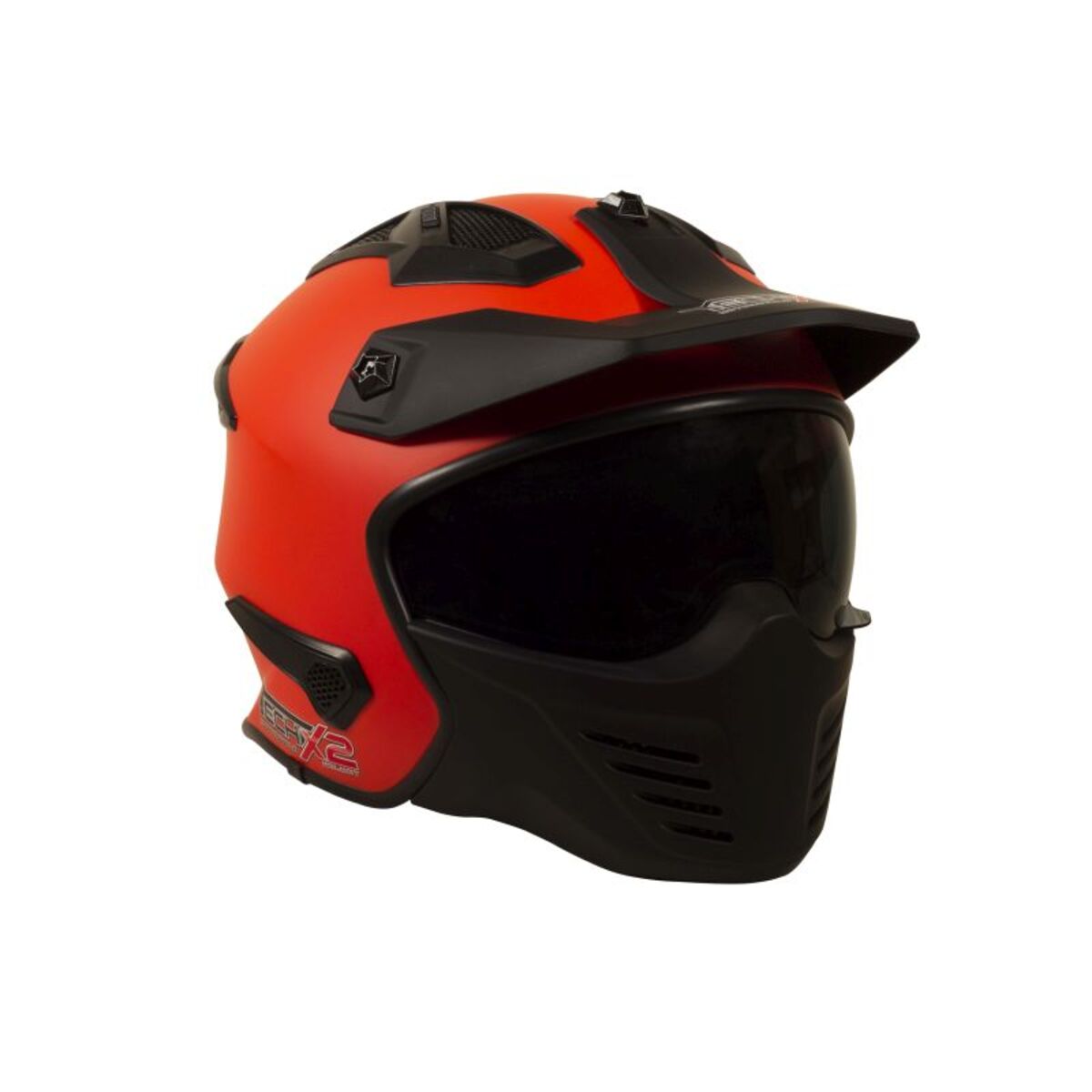 Foto 2 pulgar | Casco Techx2 Tx-726x color Anaranjado con Negro con Lente Talla L