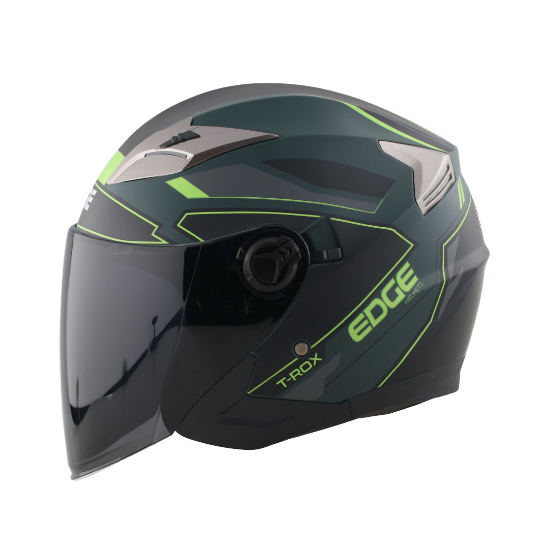 Foto 3 pulgar | Casco Semi Integral Edge Helmets Oficial T-Rox color Verde Certificación Dot Talla M