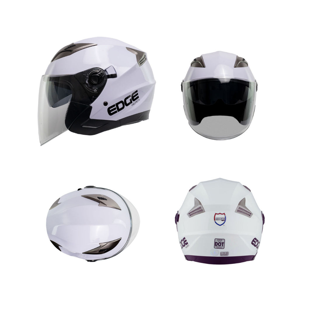Foto 2 pulgar | Casco Semi Integral Moto Edge Helmets Oficial Jaguar color Blanco Certificación Dot Talla XL