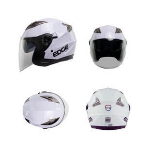 Foto 1 | Casco Semi Integral Moto Edge Helmets Oficial Jaguar color Blanco Certificación Dot Talla XL