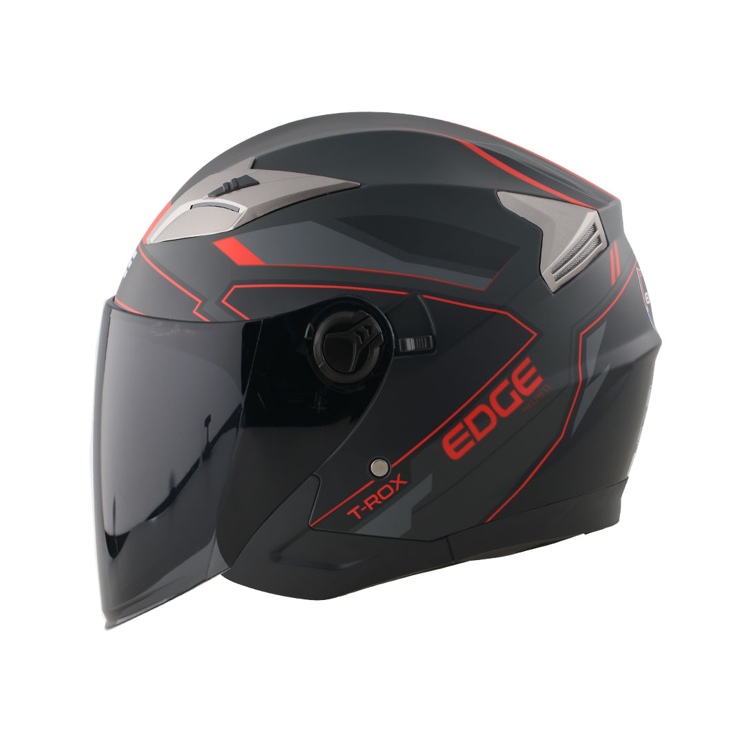 Foto 3 pulgar | Casco Semi Integral Edge Helmets Oficial T-Rox color Rojo Certificación Dot Talla L