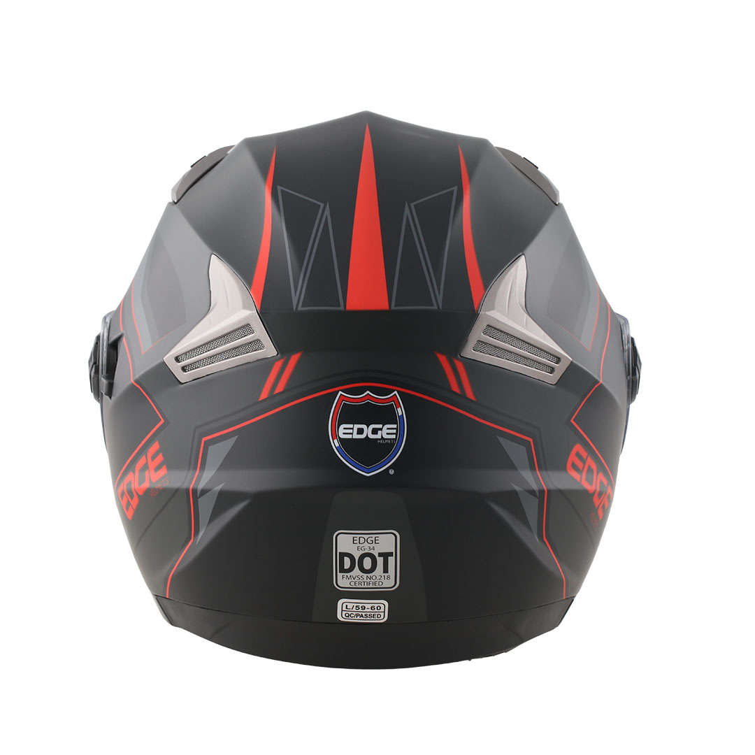Foto 4 pulgar | Casco Semi Integral Edge Helmets Oficial T-Rox color Rojo Certificación Dot Talla L