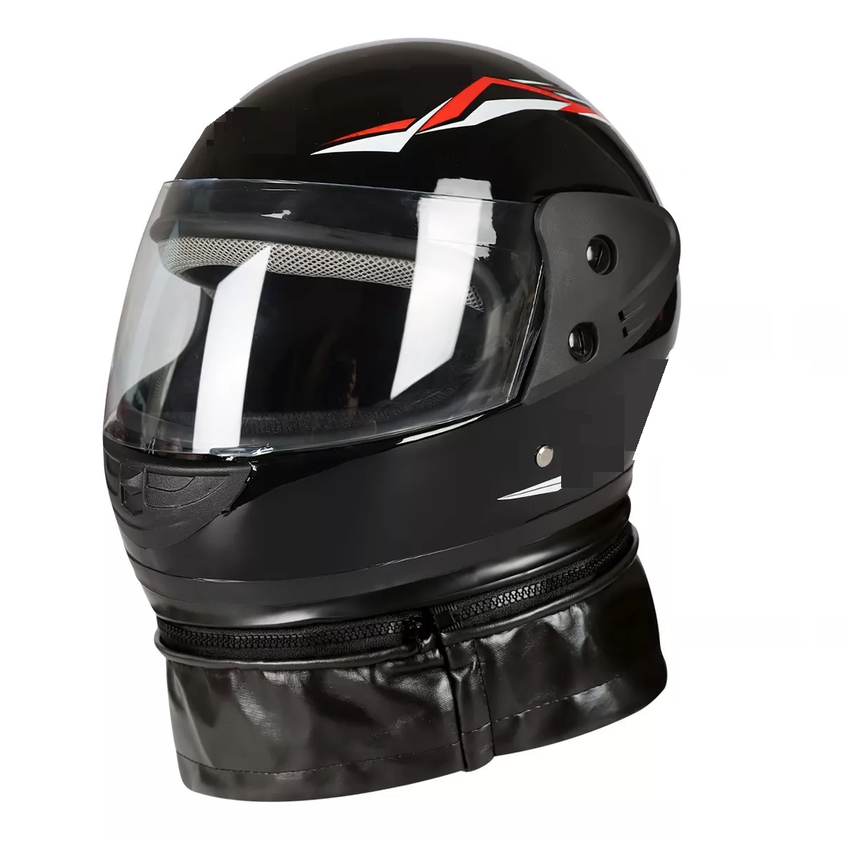 Foto 2 pulgar | Casco Moto Abatible Eo Safe Imports Esi-8976 Negro Brillante con Bufanda