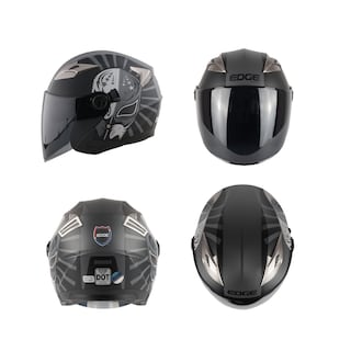Foto 1 | Casco Gris Semi Integral Edge Helmets Oficial Warrior Certificación Dot Talla M