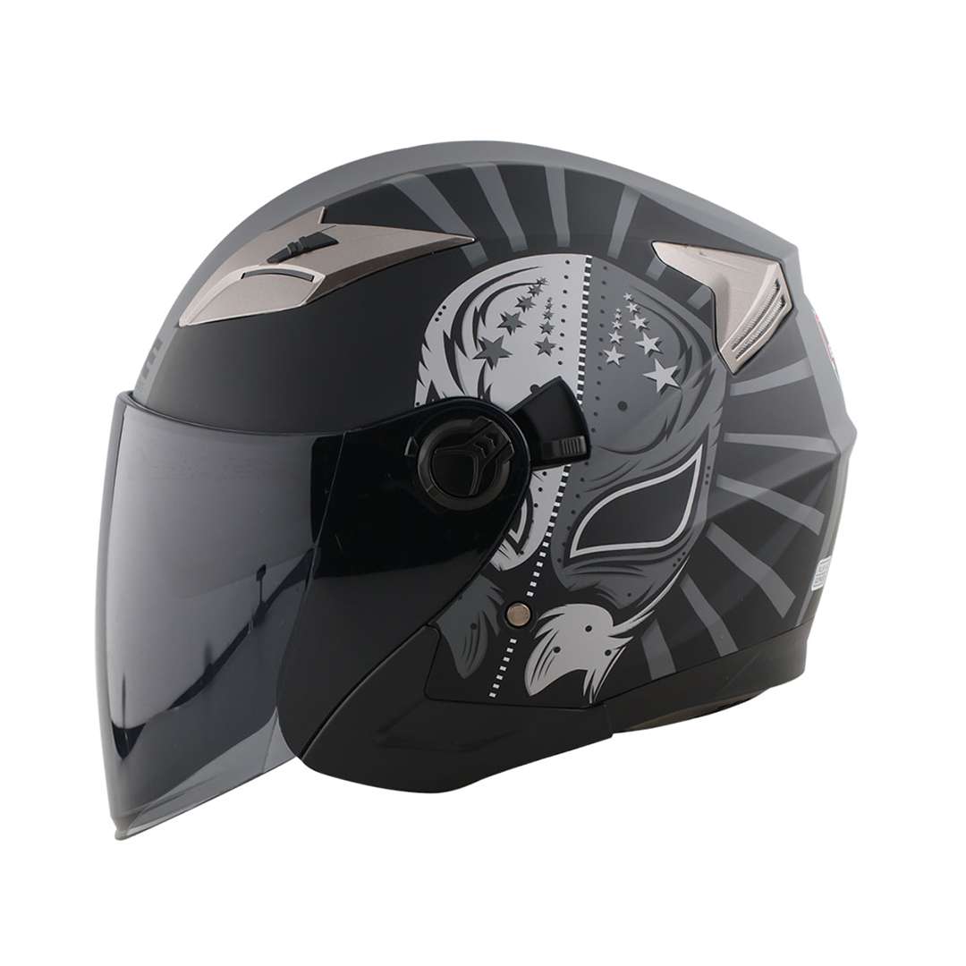 Foto 3 pulgar | Casco Gris Semi Integral Edge Helmets Oficial Warrior Certificación Dot Talla M