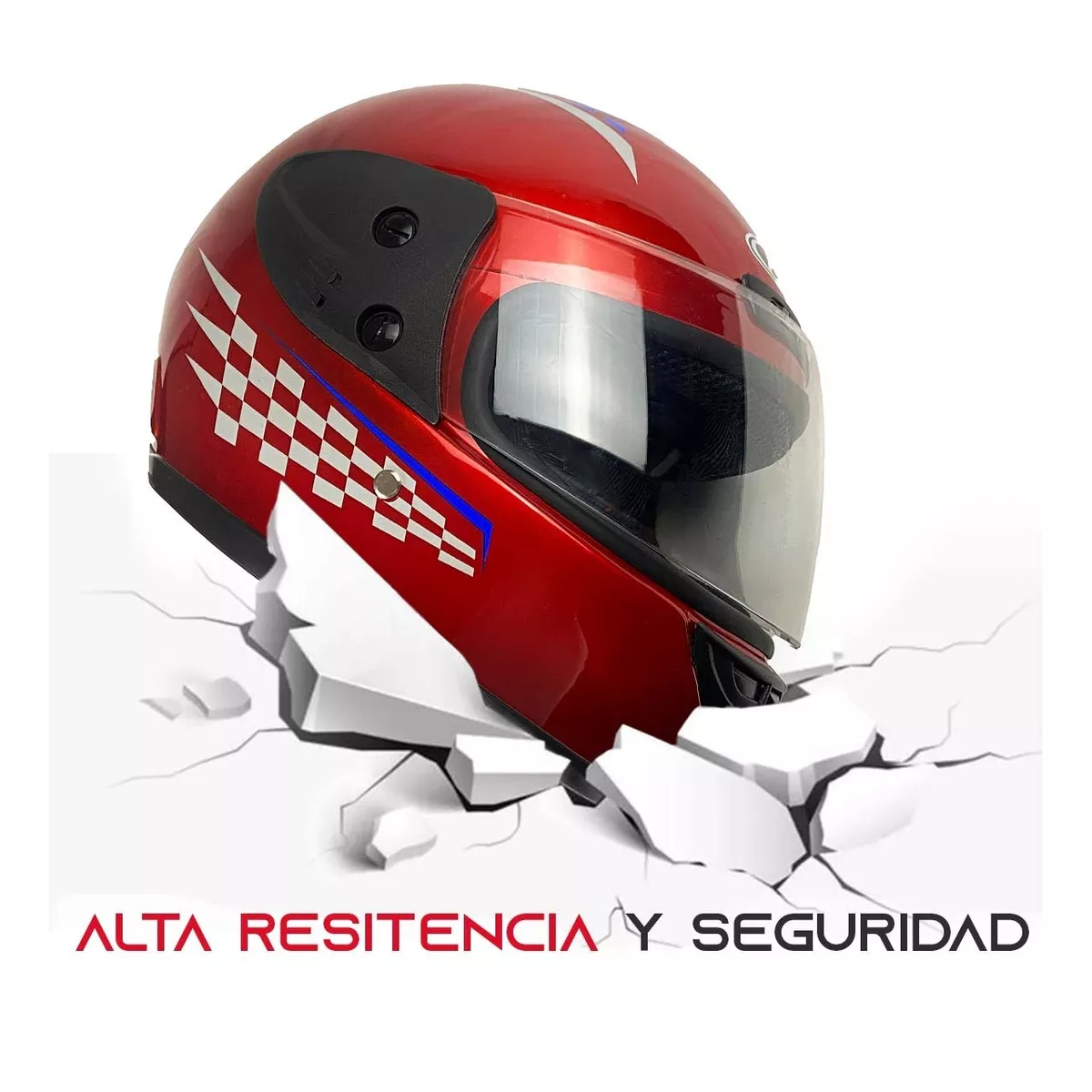 Foto 4 pulgar | Casco Para Motocicleta Con Visor Protector L Eo Safe Imports Esi-8922 Rojo