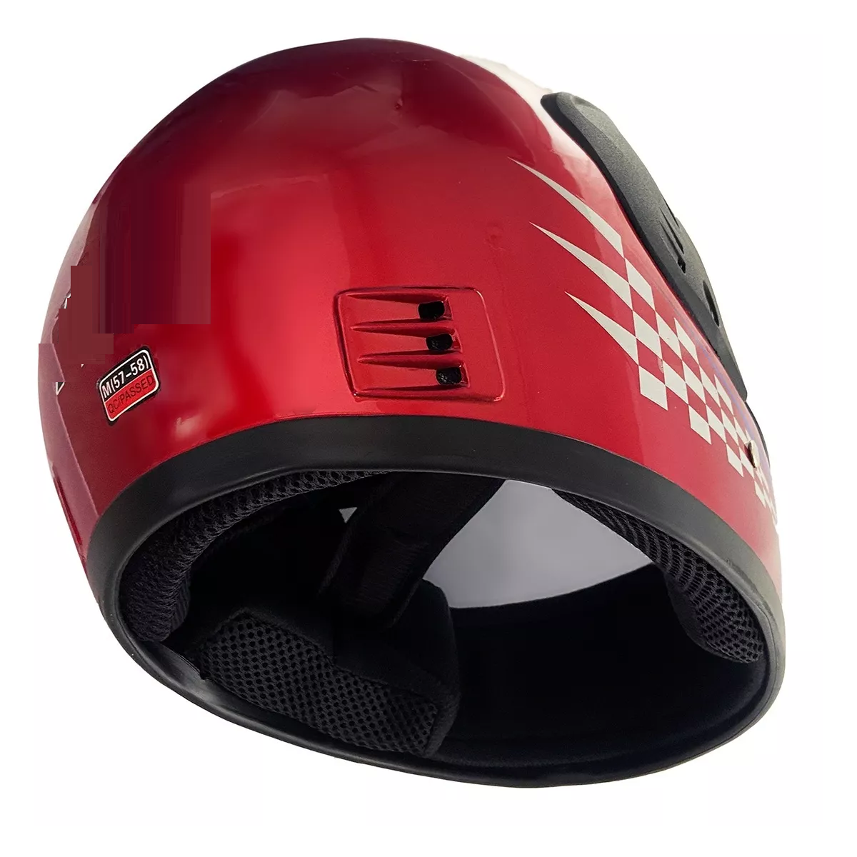 Foto 5 pulgar | Casco Para Motocicleta Con Visor Protector L Eo Safe Imports Esi-8922 Rojo