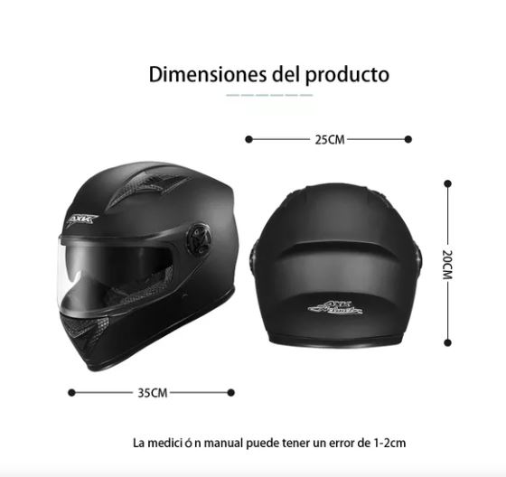 Foto 3 pulgar | Casco Para Moto Con Visor Protector, Adultos