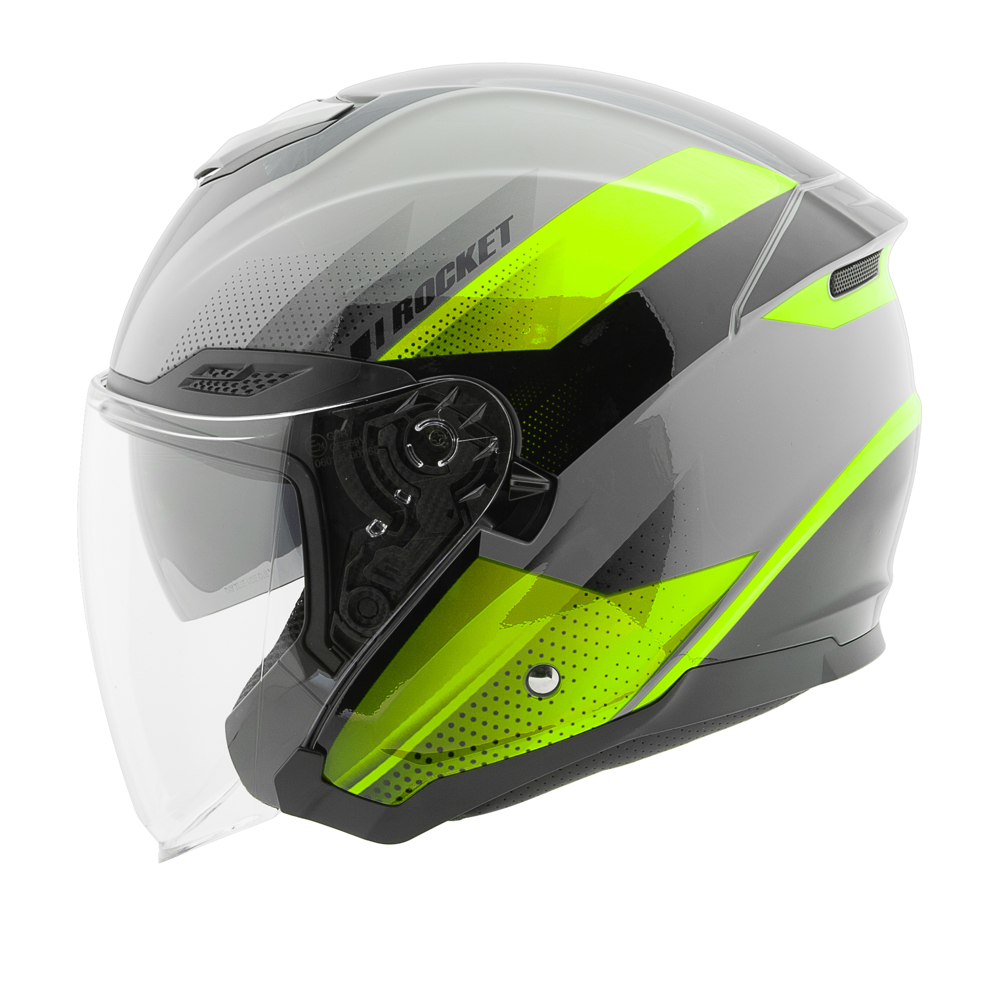 Foto 3 pulgar | Casco Abierto Joe Rocket Rkt 70 Velocity Negro Gris Neón