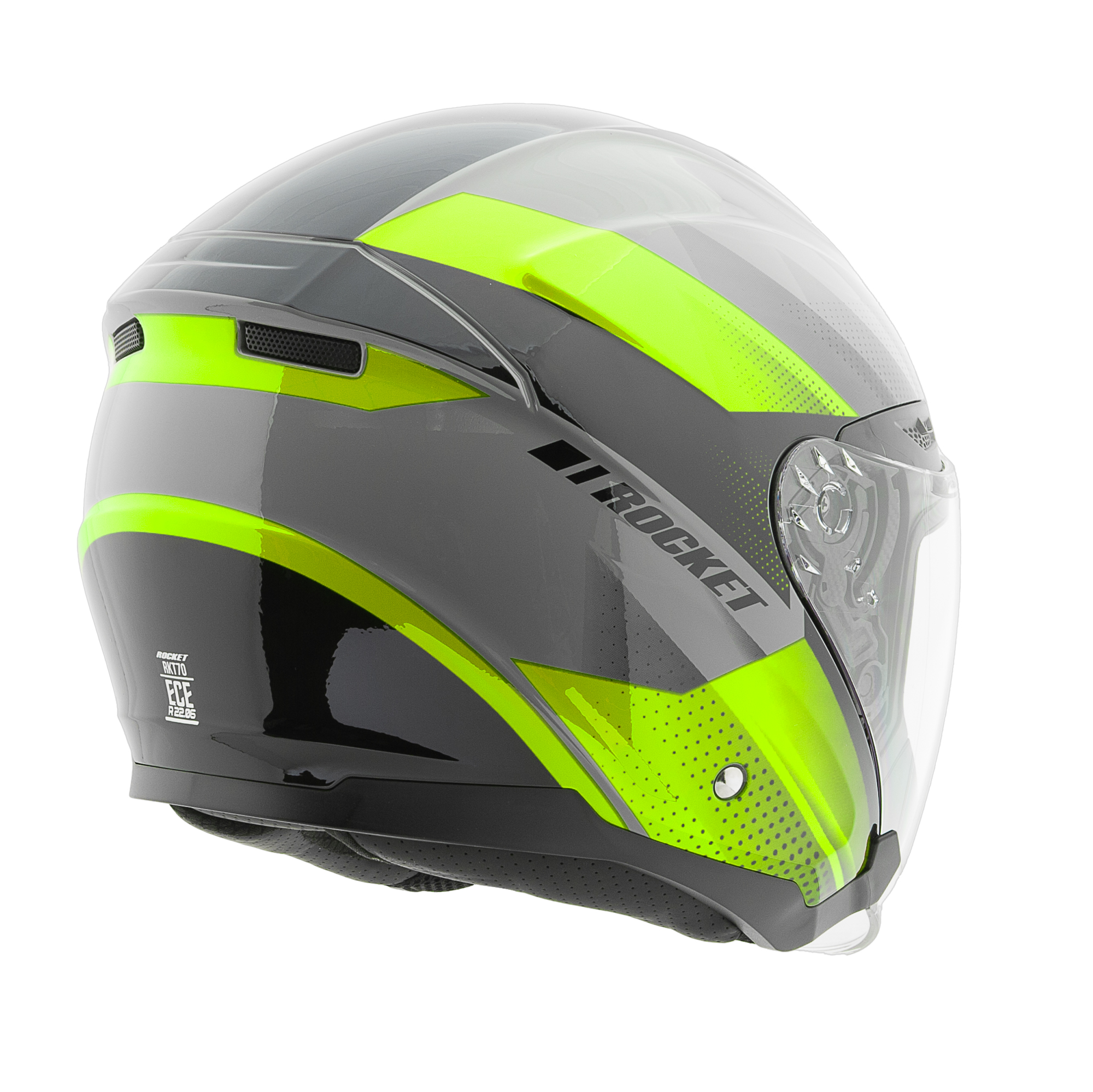 Foto 4 pulgar | Casco Abierto Joe Rocket Rkt 70 Velocity Negro Gris Neón