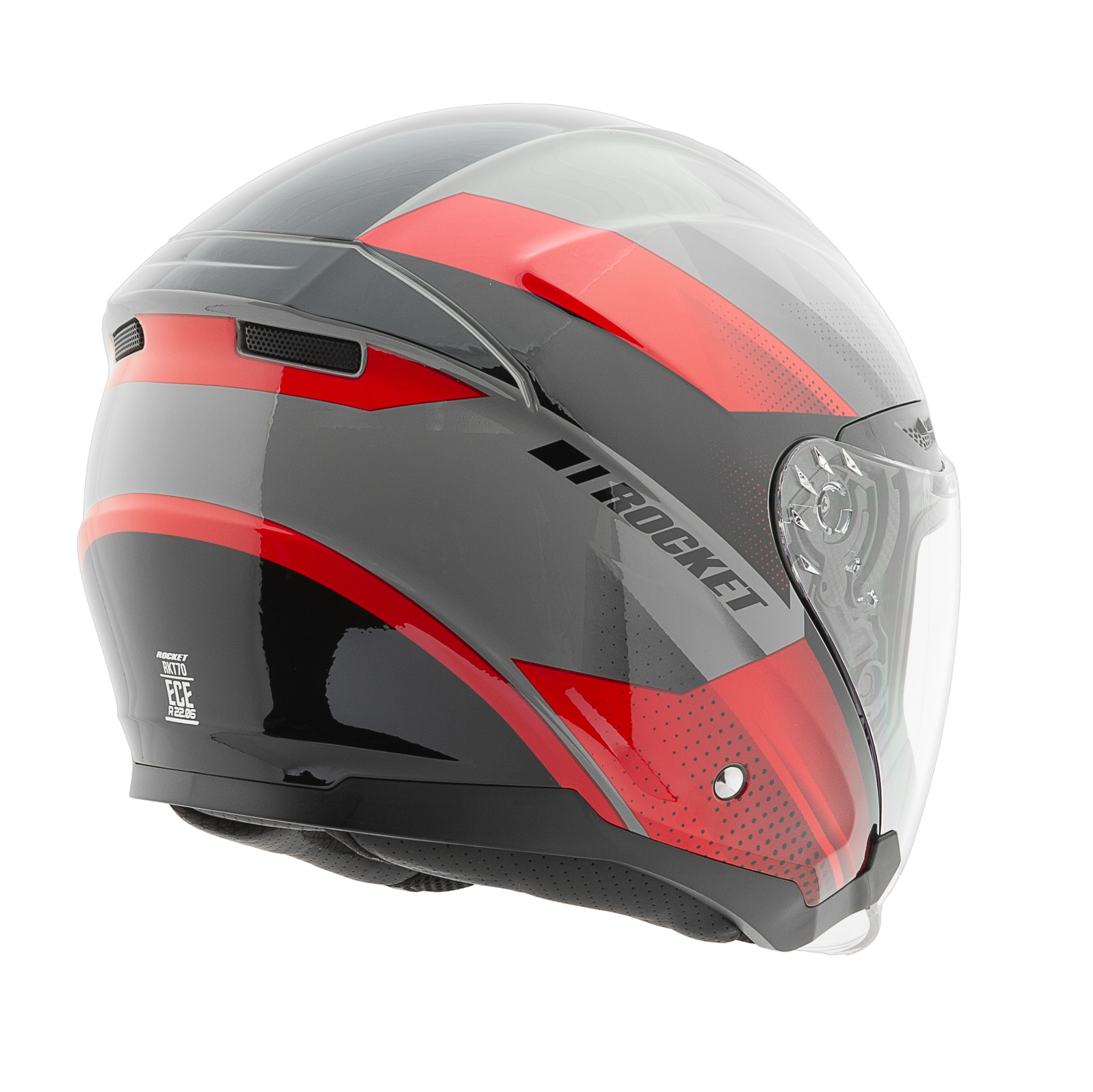 Foto 4 pulgar | Casco Abierto Joe Rocket Rkt 70 Velocity Negro Gris Rojo
