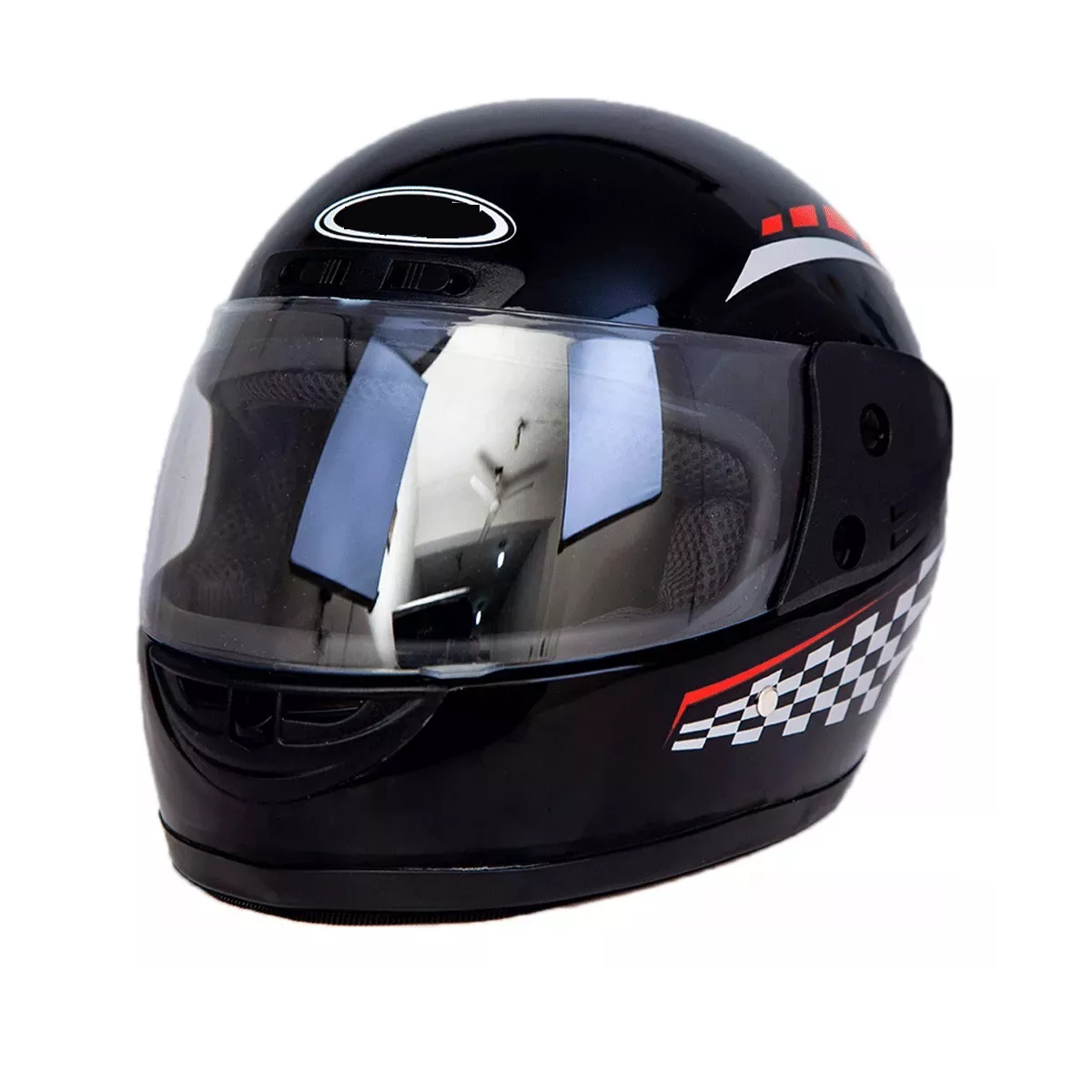 Casco Para Motocicleta Con Visor Protector Certificación Ce Talla M Eo Safe Imports Esi-17001 Negro