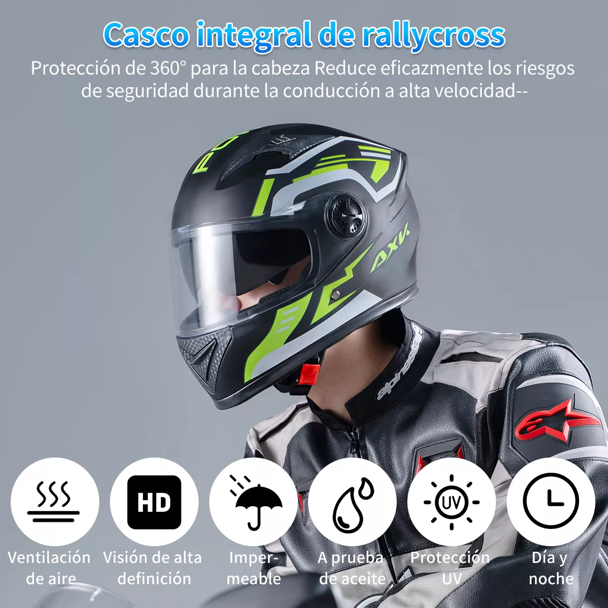Foto 3 pulgar | Cascos Para Motociclismo Abatible Visor Doble Antivaho Hd Eo Safe Imports  Esi-17012 Multicolor